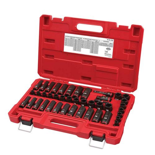 NEW- Milwaukee Tool 43 Pc 3/8 Drive Deep Socket Set - 5/16 to 3/4  8 to 19mm  6 Points