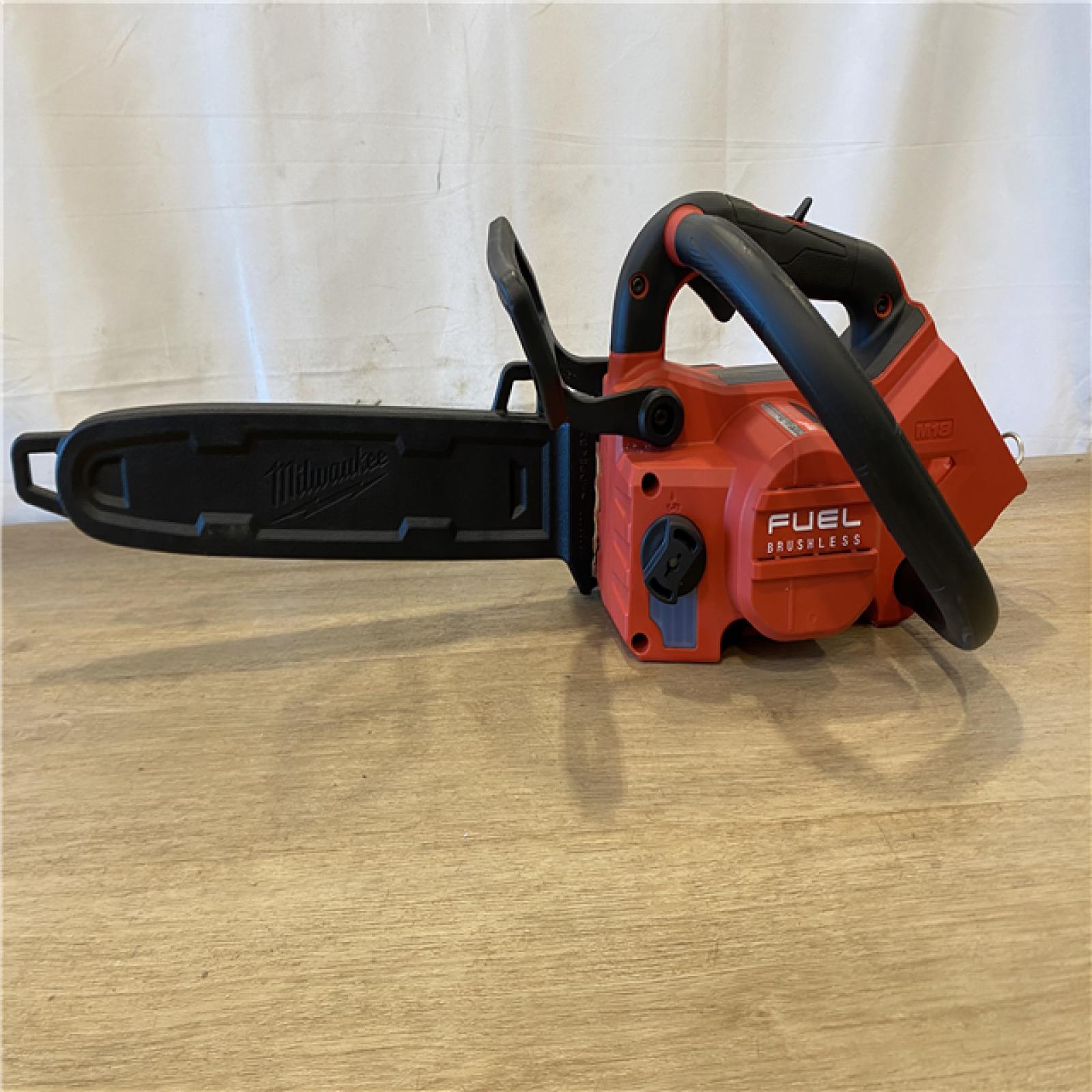 AS-IS Milwaukee FUEL 14 in. 18V Lithium-Ion Brushless Cordless Battery Top Handle Chainsaw (Tool Only)