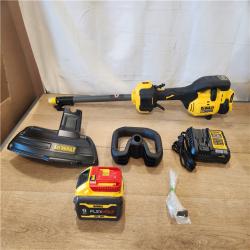AS-IS- DEWALT FLEXVOLT 60V MAX 17 in. Cordless Battery Powered Attachment Capable Trimmer Kit with (1) FLEXVOLT 3Ah Battery & Charger