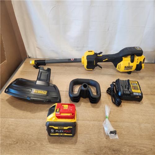 AS-IS- DEWALT FLEXVOLT 60V MAX 17 in. Cordless Battery Powered Attachment Capable Trimmer Kit with (1) FLEXVOLT 3Ah Battery & Charger