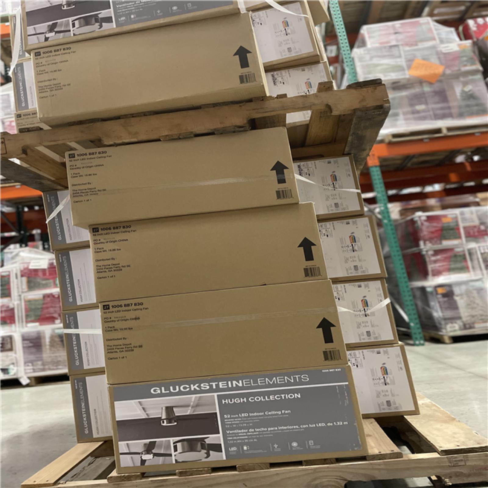DALLAS LOCATION - Hugh 52 in. Integrated LED Indoor Nickel Ceiling Fan PALLET-(32 UNITS)