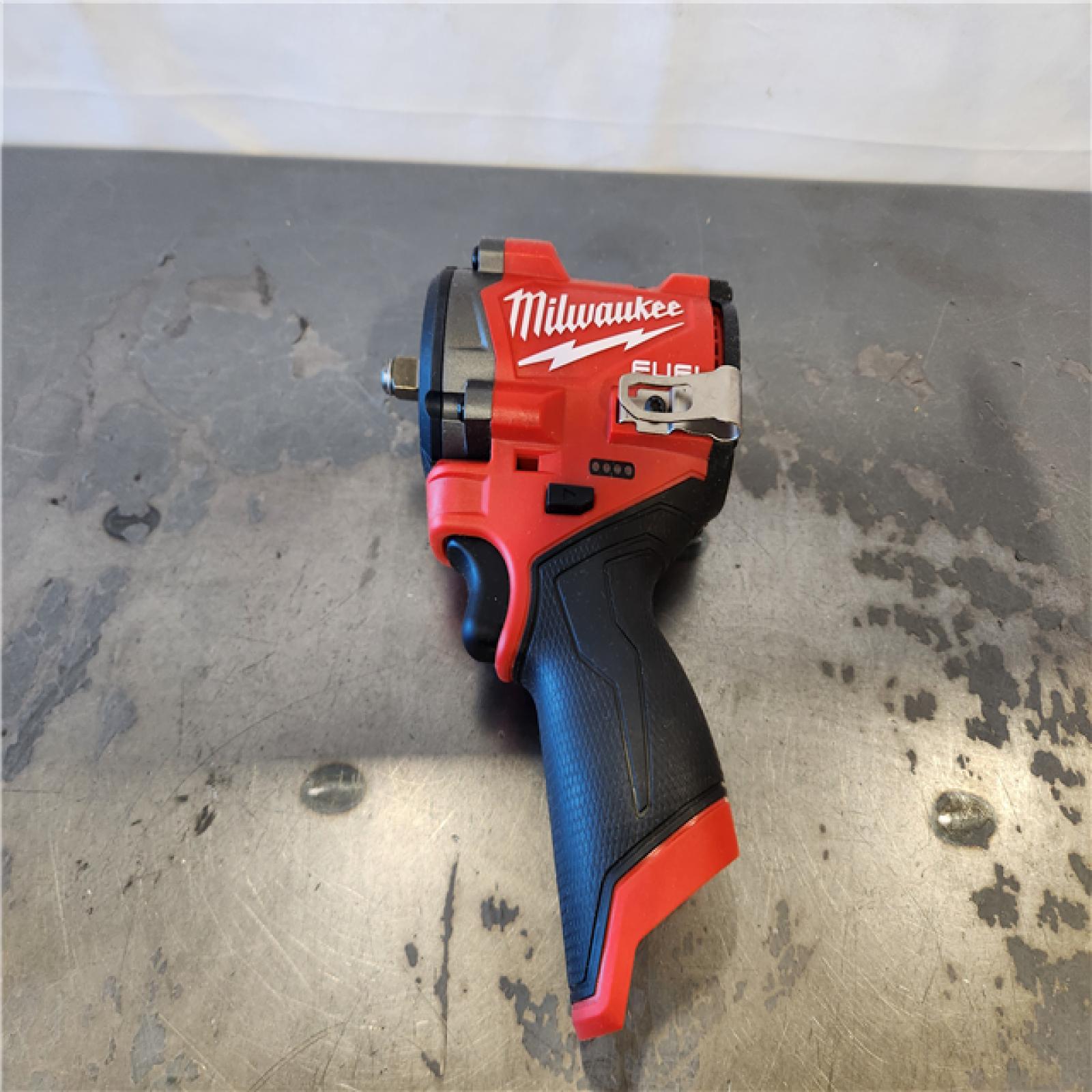 AS-IS- Milwaukee FUEL 12V Lithium-Ion Brushless Cordless Stubby 3/8 in. Impact Wrench (Tool-Only)