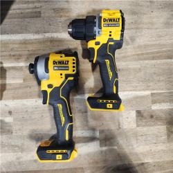 HOUSTON LOCATION - AS-IS Dewalt DCK225D2 20V MAX ATOMIC Brushless Compact Lithium-Ion 1/2 in. Cordless Drill Driver and 1/4 in. Impact Driver Combo Kit with 2 Batteries 2 Ah