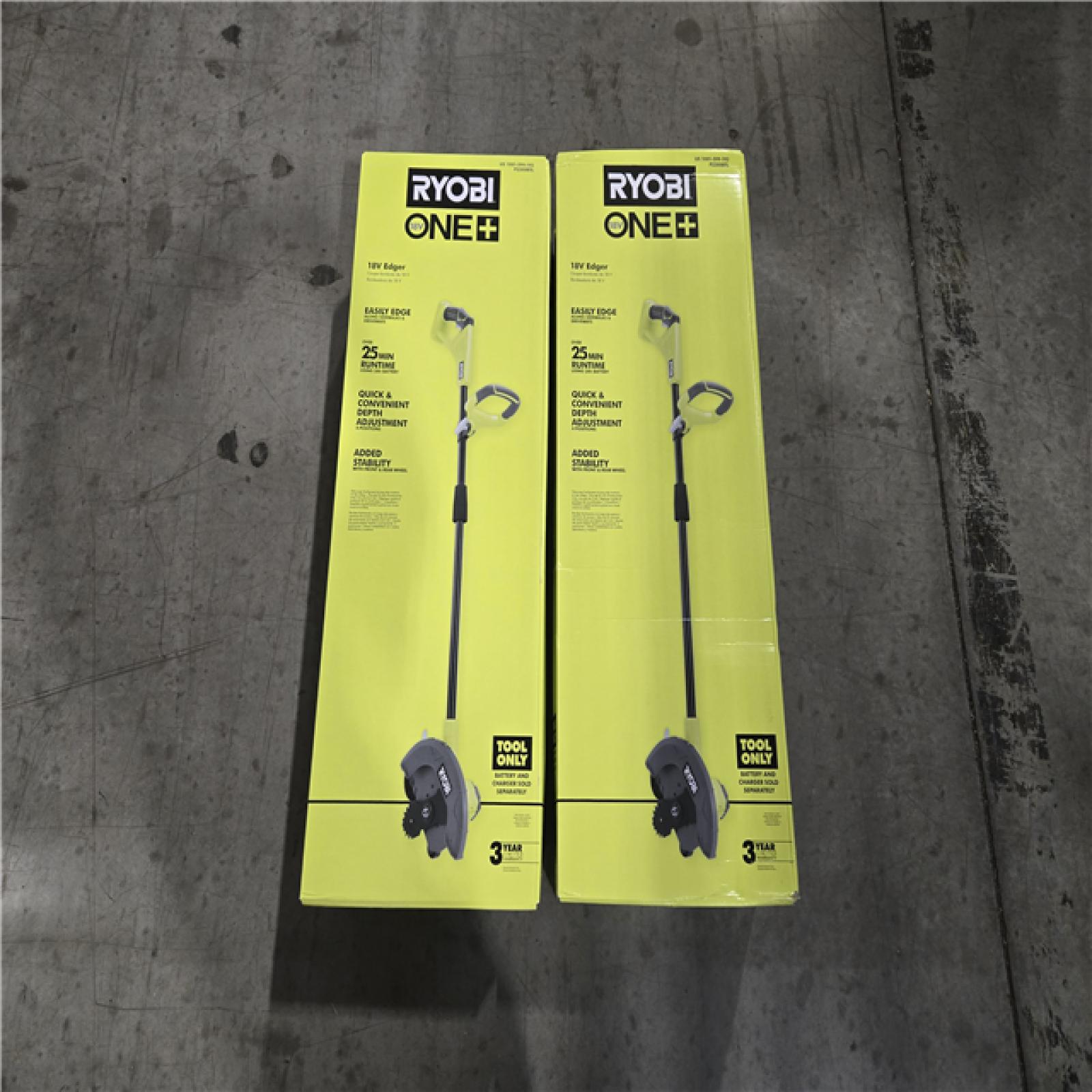 NEW!- RYOBI ONE+ 18V 9 in. Cordless Battery Edger (Tool Only  LOT OF 2)