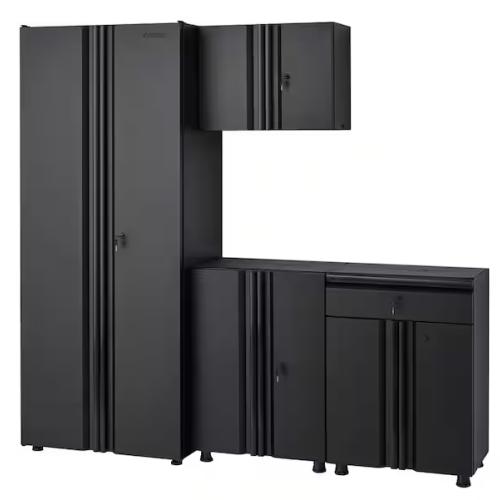 DALLAS LOCATION -  Husky 4-Piece Regular Duty Welded Steel Garage Storage System in Black