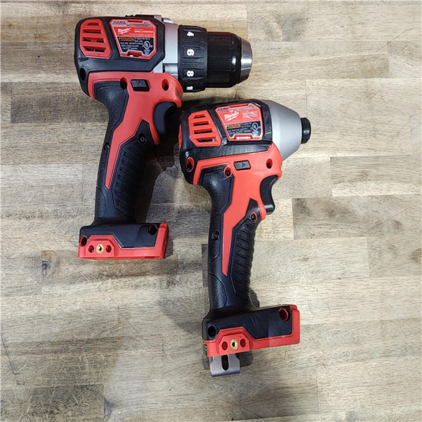 HOUSTON LOCATION - AS-IS Milwaukee 18V Cordless Brushed 2 Tool Drill/Driver and Impact Driver Kit