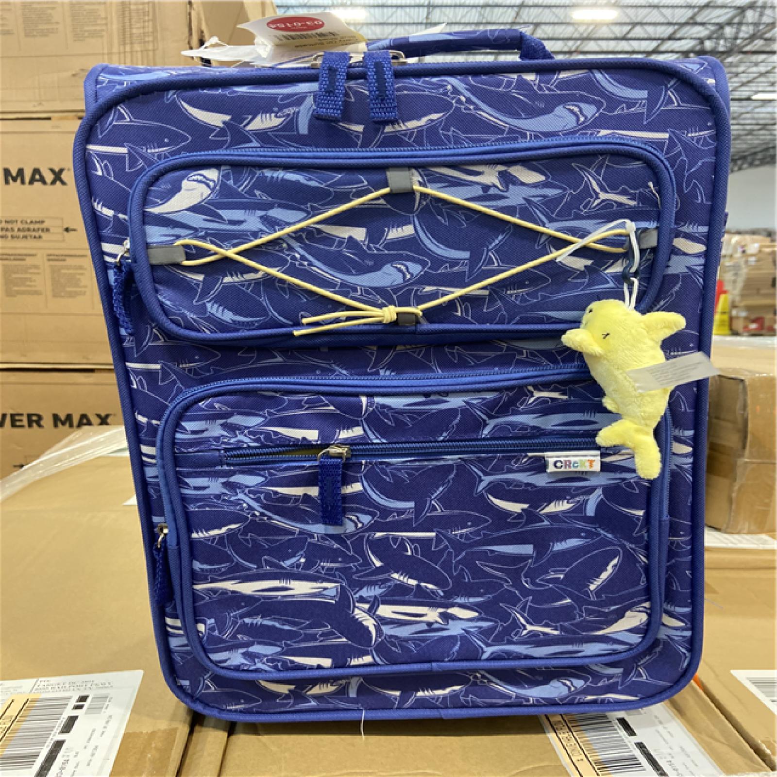DALLAS LOCATION -BULLSEYE Crckt Kids' Softside Carry On Suitcase - Blue Shark PALLET - (30 UNITS)