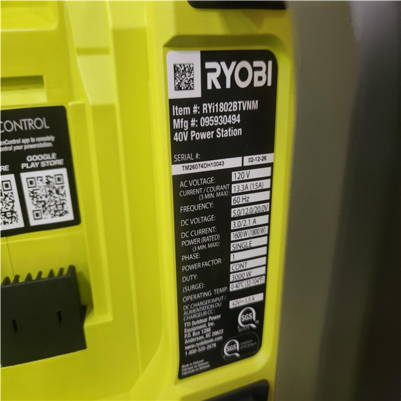 Phoenix NEW RYOBI 40V 1800-Watt Portable Battery Inverter Power Station and 4-Port Charger (Tool Only)