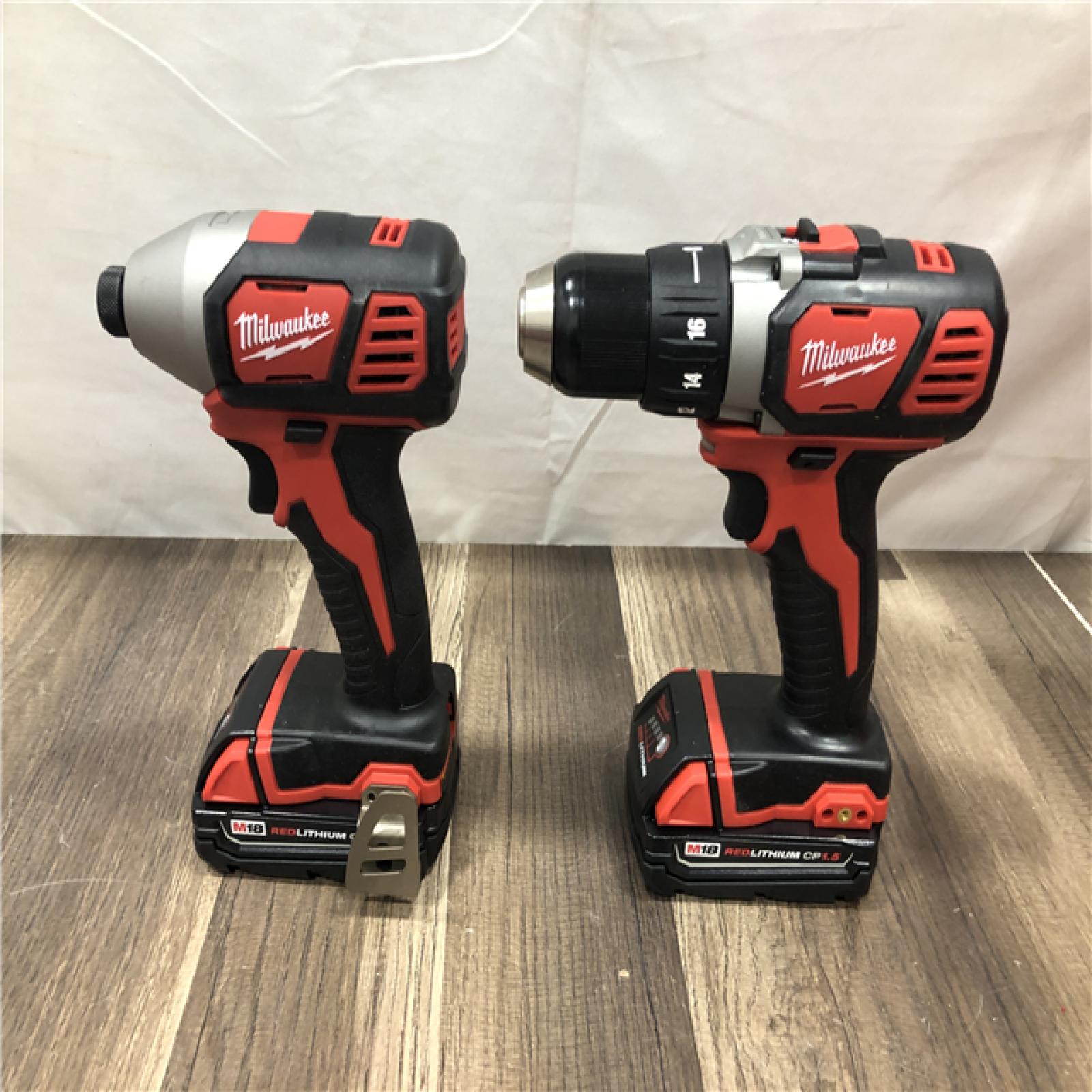 AS-IS Milwaukee M18 18V Lithium-Ion Cordless Drill Driver/Impact Driver Combo Kit
