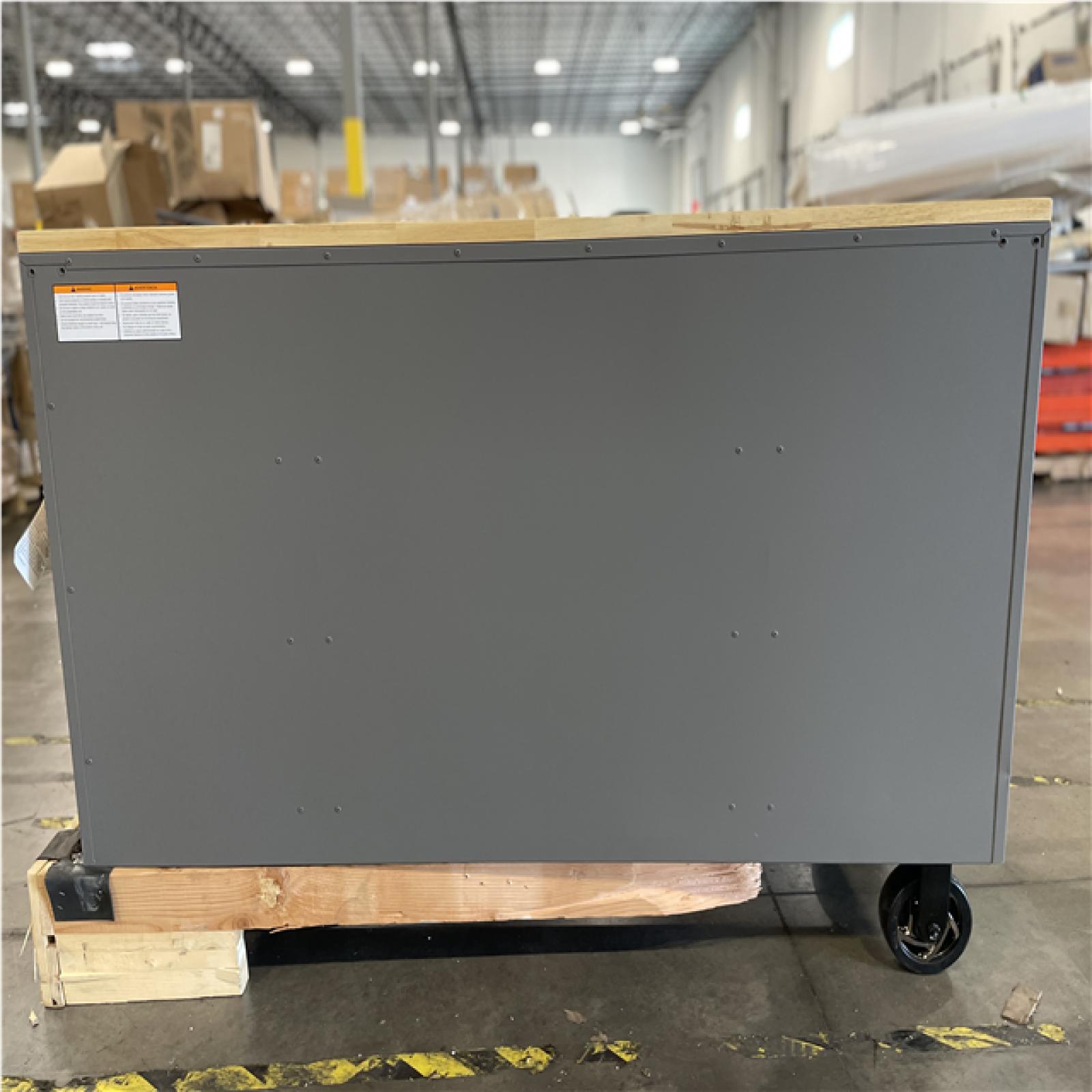 DALLAS LOCATION- AS-IS HUSKY 61 in. W x 22 in. D 15-Drawer Mobile Workbench (MATTE GRAY/ WOODTOP)