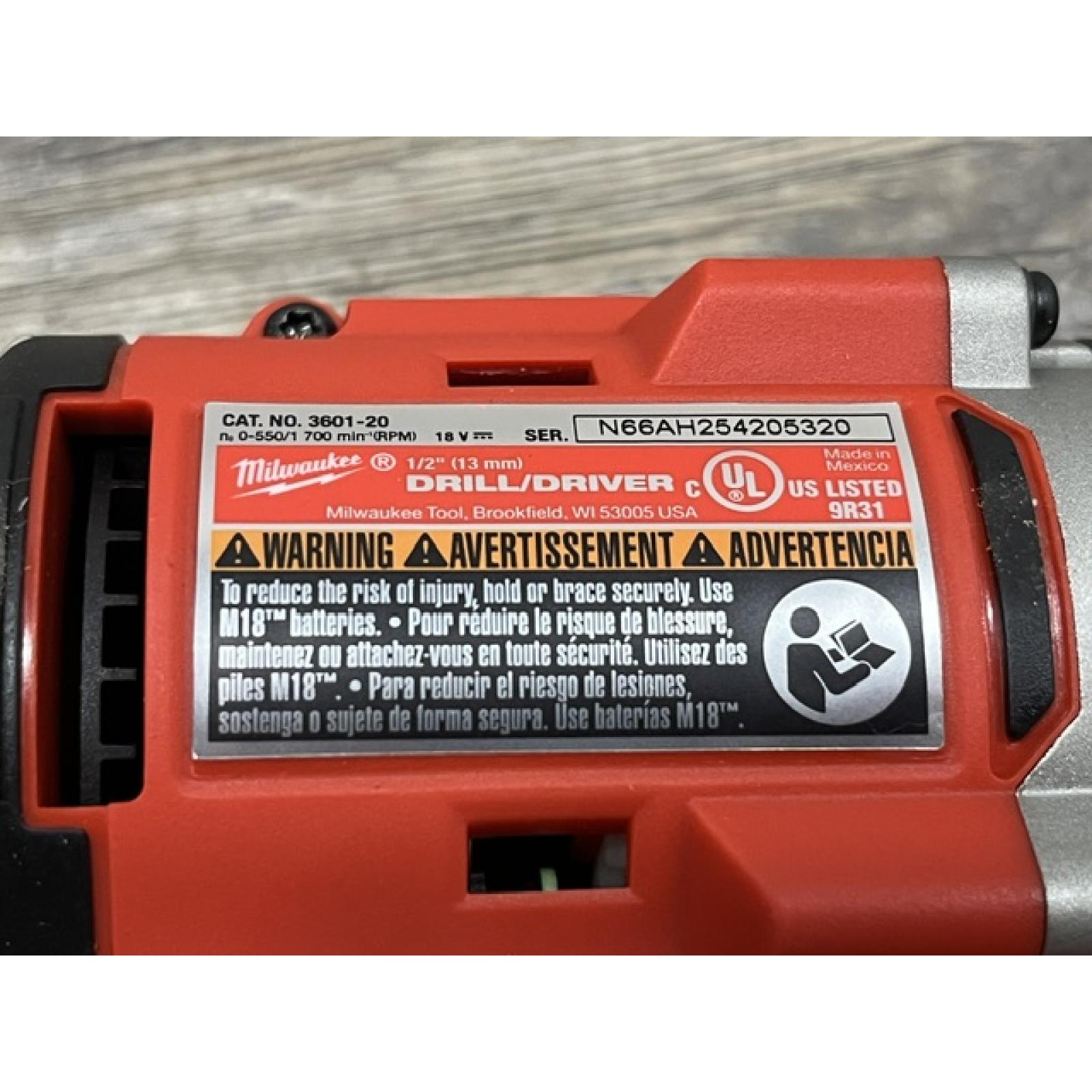 AS-IS Milwaukee 18V Lithium-Ion Brushless Cordless 1/2 in. Compact Drill/Driver Kit