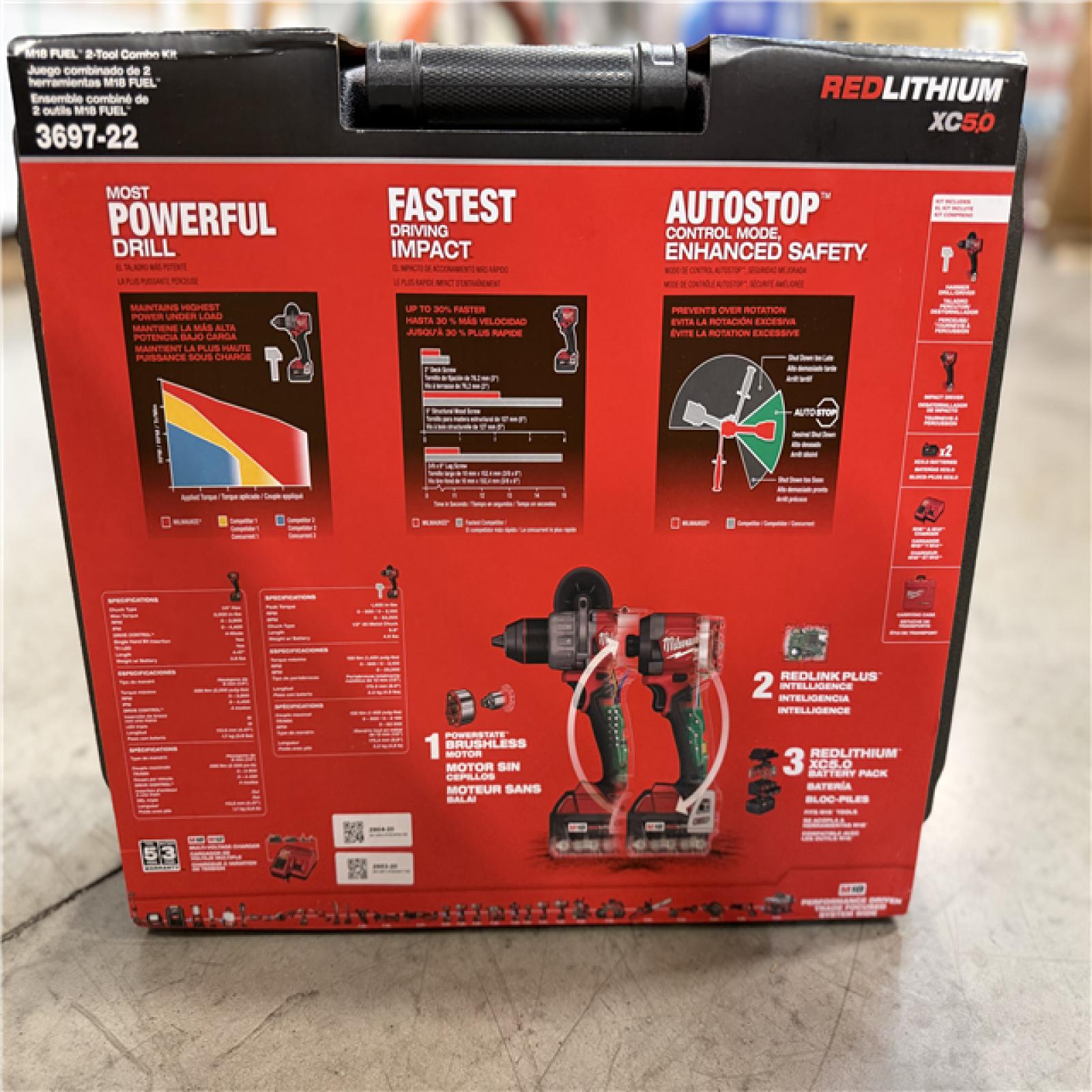 NEW! - Milwaukee M18 FUEL 18V Lithium-Ion Brushless Cordless Hammer Drill and Impact Driver Combo Kit (2-Tool) with 2 Batteries