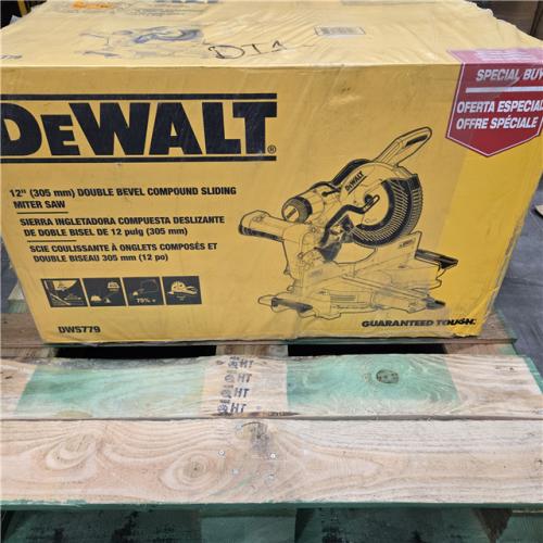 NEW DEWALT 15 Amp Corded 12 in. Double Bevel Sliding Compound Miter Saw, Blade Wrench and Material Clamp