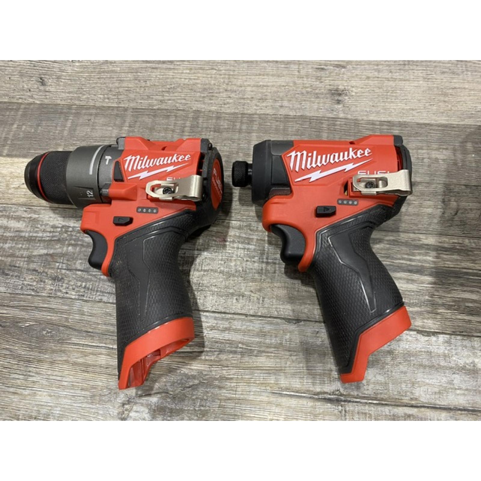 AS-IS Milwaukee FUEL 12-Volt Lithium-Ion Brushless Cordless Hammer Drill and Impact Driver Combo Kit