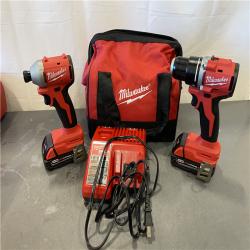 AS-IS - Milwaukee M18 18V Lithium-Ion Brushless Cordless Compact Drill/Impact Combo Kit
