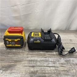 AS-IS DEWALT FLEXVOLT 20V/60V MAX Lithium-Ion 6.0Ah Battery Pack with 6 Amp Output Charger