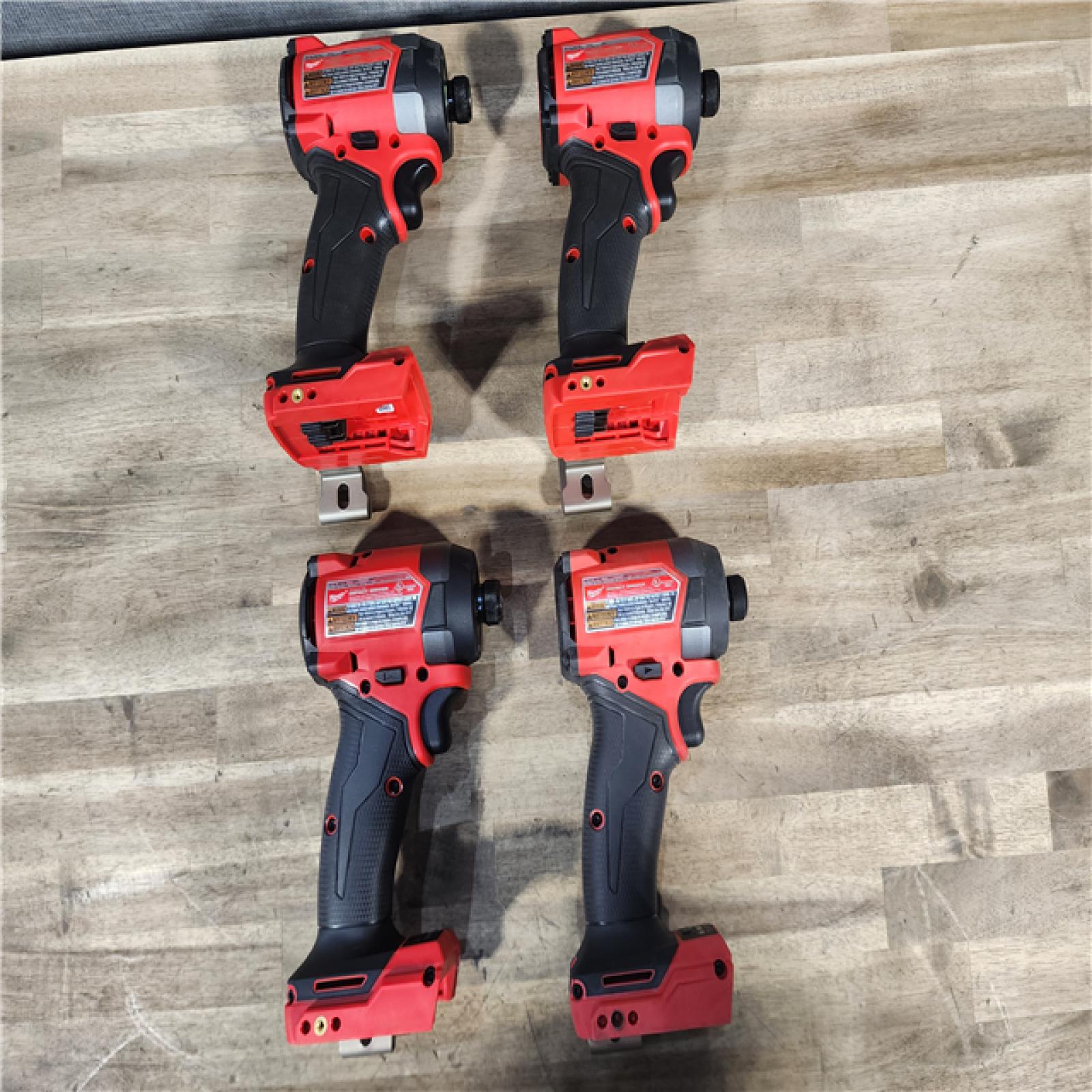 HOUSTON LOCATION - AS-IS (4) Milwaukee M18 FUEL 18V Lithium-Ion Brushless Cordless 1/4 in. Hex Impact Driver (Tool-Only)