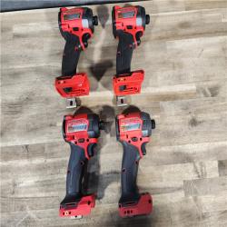 HOUSTON LOCATION - AS-IS (4) Milwaukee M18 FUEL 18V Lithium-Ion Brushless Cordless 1/4 in. Hex Impact Driver (Tool-Only)