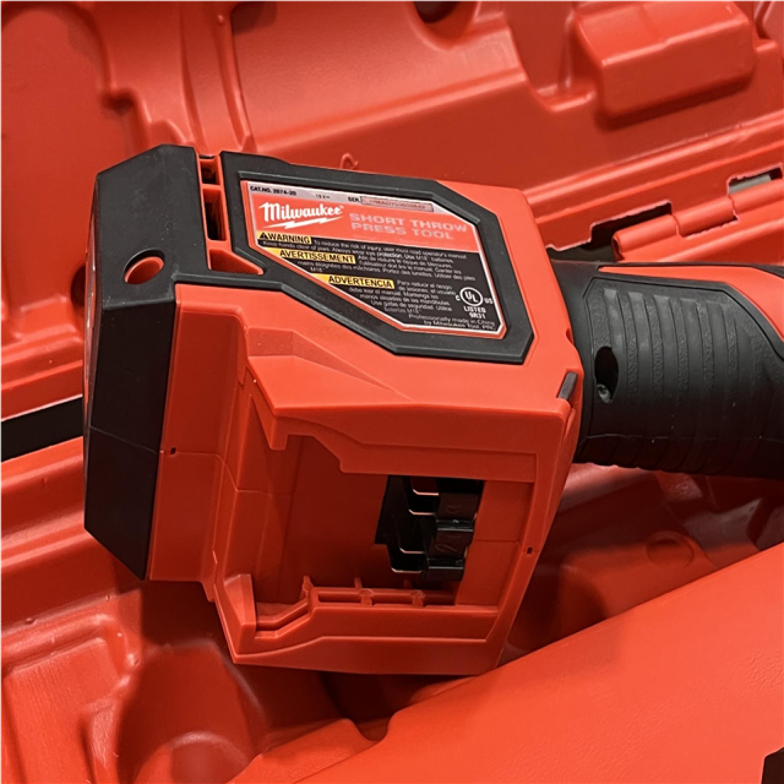 AS-IS Milwaukee 18V Lithium-Ion Cordless Short Throw Press Tool with 3 PEX Crimp Jaws Kit