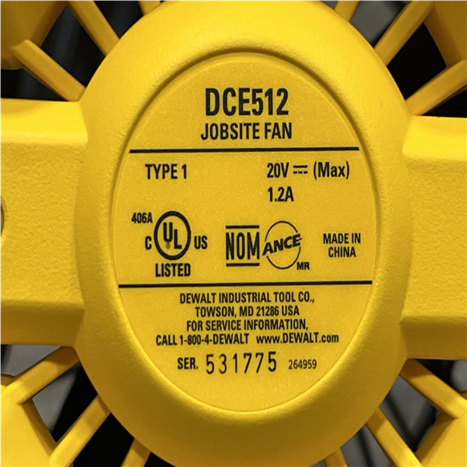 AS-IS DEWALT 20V MAX Jobsite Fan (Tool Only)