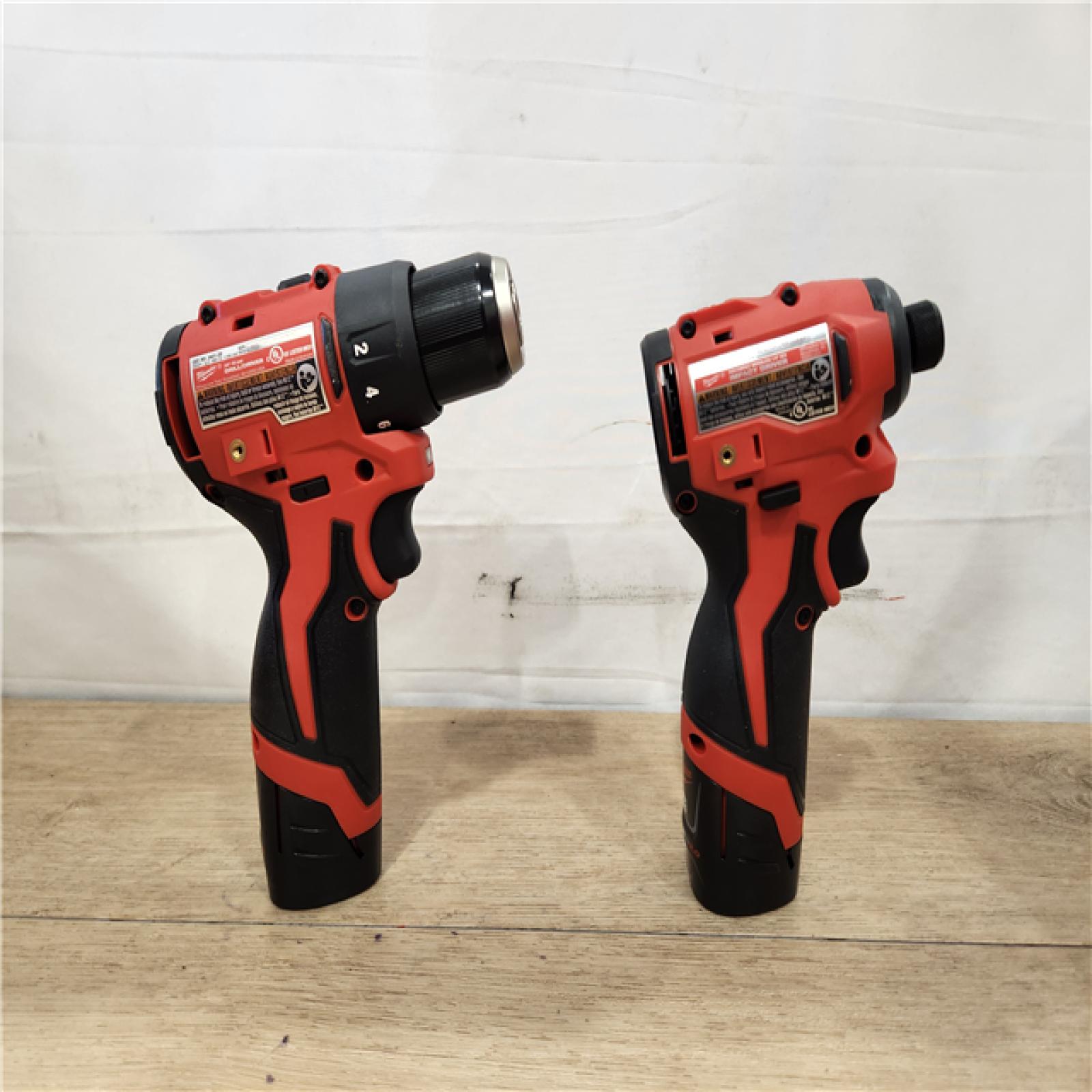 AS-IS- M12 12-Volt Lithium-Ion Brushless Cordless Subcompact Drill and Impact Driver Combo Kit W/2 Batteries and Bag (2-Tool)