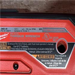 Houston Location AS-IS Milwaukee 2465-20 Tool M12 FUEL ONE-KEY 12V Lithium-Ion Brushless Cordless 3/8-inch Digital Torque Wrench