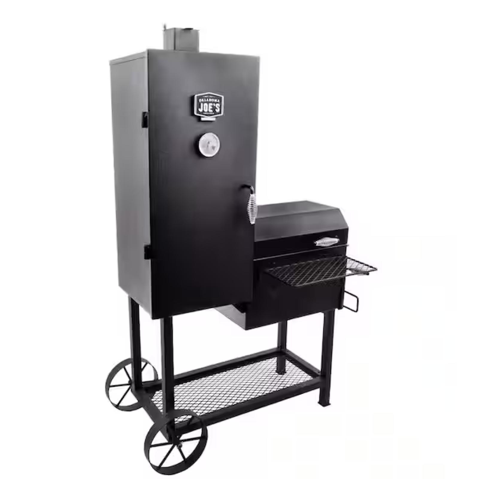 DALLAS LOCATION -  OKLAHOMA JOE'S Bandera Vertical Offset Charcoal Smoker and Grill with 992 sq. in. Cooking Area in Black