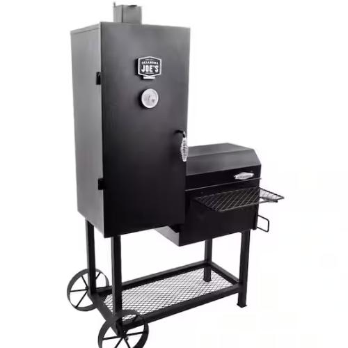 DALLAS LOCATION -  OKLAHOMA JOE'S Bandera Vertical Offset Charcoal Smoker and Grill with 992 sq. in. Cooking Area in Black
