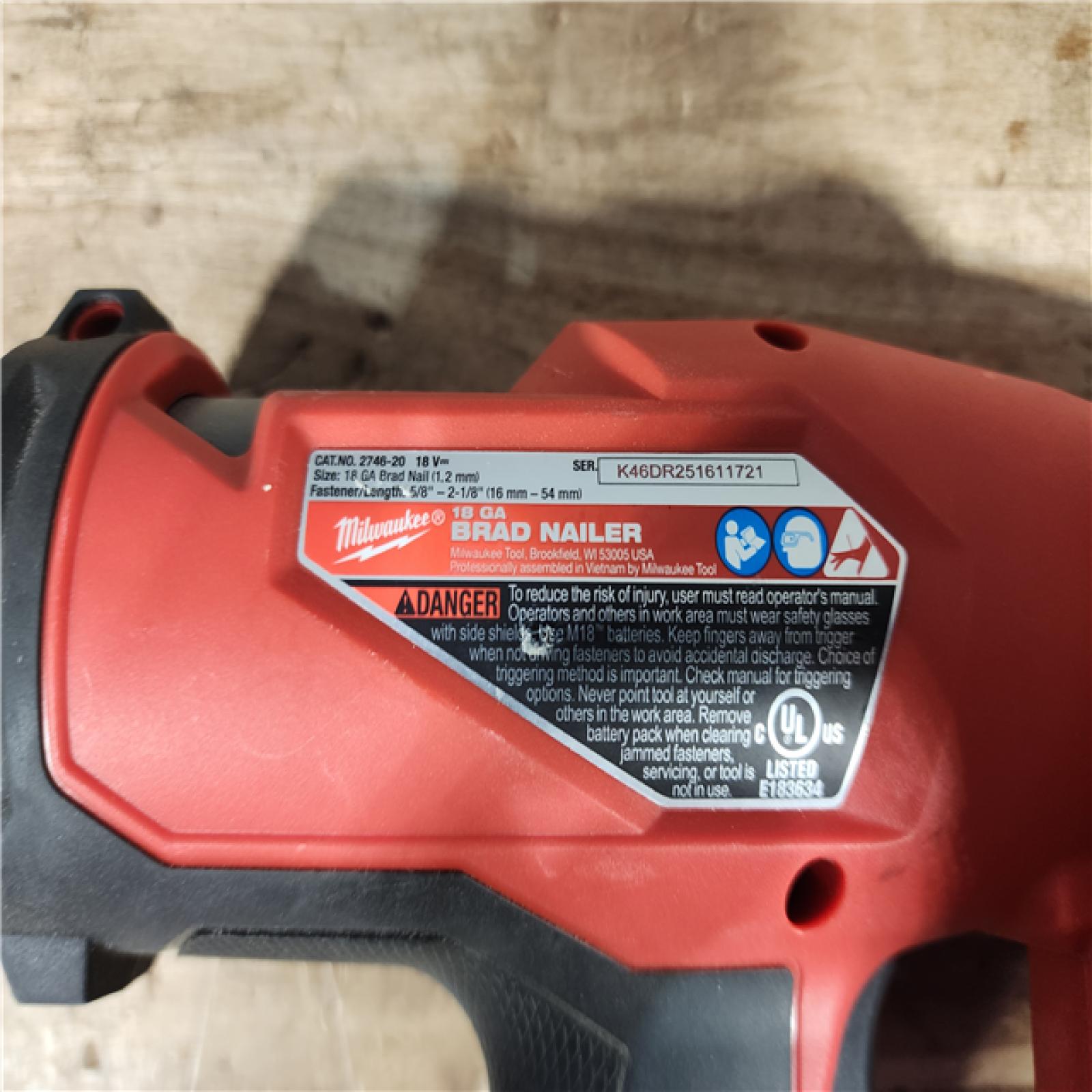 HOUSTON LOCATION - AS - IS Milwaukee FUEL 18-Volt Lithium-Ion Brushless Cordless Gen II 18-Gauge Brad Nailer (Tool-Only)