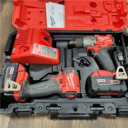AS-IS  Milwaukee M18 FUEL 18V Lithium-Ion Brushless Cordless Hammer Drill and Impact Driver Combo Kit (2-Tool) with 2 Batteries