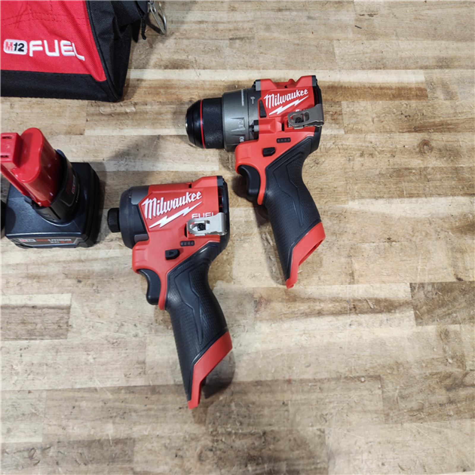 HOUSTON LOCATION - AS - IS Milwaukee FUEL 12-Volt Lithium-Ion Brushless Cordless Hammer Drill and Impact Driver Combo Kit
