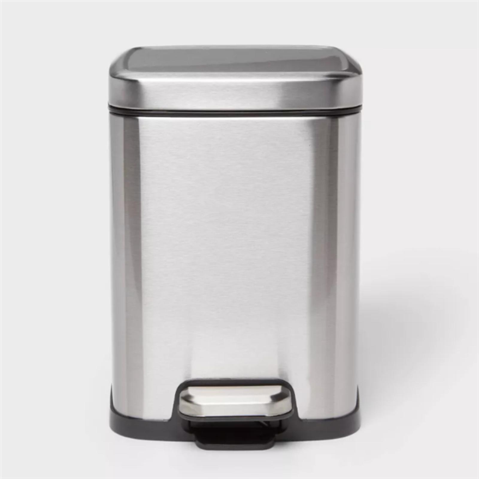DALLAS LOCATION - NEW! 4L Soft Square Stainless Steel Step Trash Can - Brightroom PALLET- (120 UNITS)