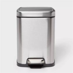 DALLAS LOCATION - NEW! 4L Soft Square Stainless Steel Step Trash Can - Brightroom PALLET- (120 UNITS)