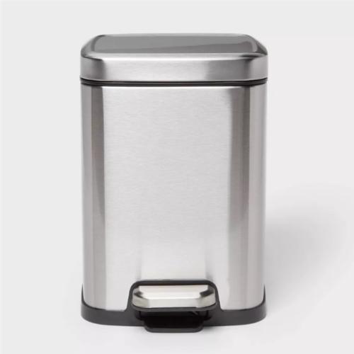 DALLAS LOCATION - NEW! 4L Soft Square Stainless Steel Step Trash Can - Brightroom PALLET- (120 UNITS)
