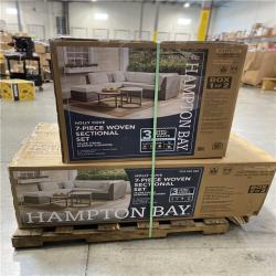 DALLAS LOCATION- HAMPTON BAY Holly Cove 7-Piece Wicker Outdoor Sectional Set