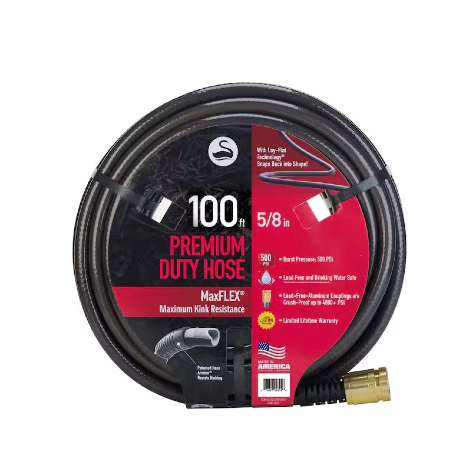 DALLAS LOCATION- NEW!- Swan Maximum FLEX 5/8 in. x 100 ft. Premium Duty Garden Hose PALLET-(42 UNITS)