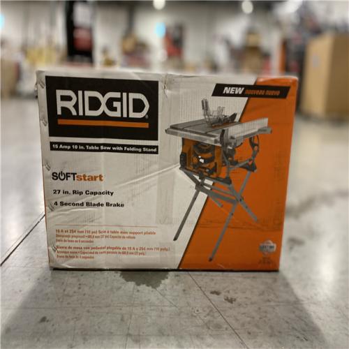 DALLAS LOCATION NEW! - RIDGID 15 Amp 10 in. Portable Corded Jobsite Table Saw with Folding Stand