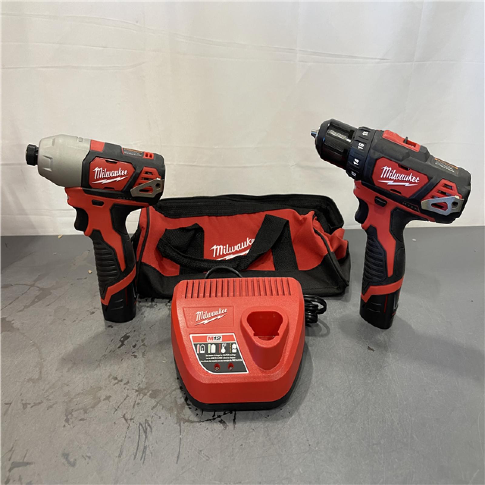 AS-IS - Milwaukee M12 12V Lithium-Ion Cordless Drill Driver/Impact Driver Combo Kit
