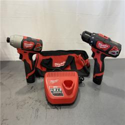 AS-IS - Milwaukee M12 12V Lithium-Ion Cordless Drill Driver/Impact Driver Combo Kit