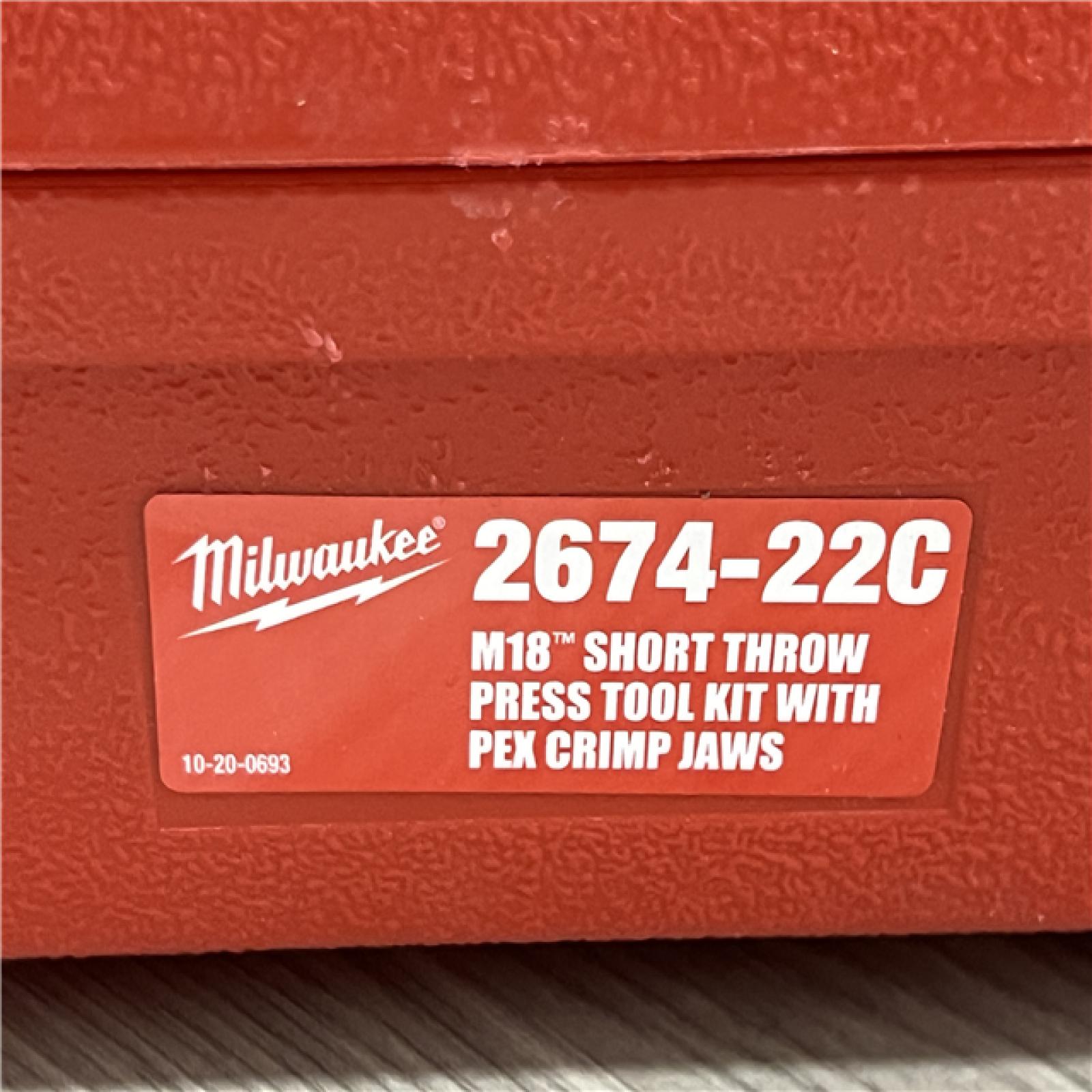 AS-IS Milwaukee M18 18V Lithium-Ion Cordless Short Throw Press Tool Kit