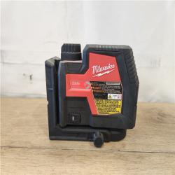 AS-IS- MILWAUKEE 100 ft. REDLITHIUM Lithium-Ion USB Green Rechargeable Cross Line Laser Level (TOOL ONLY)
