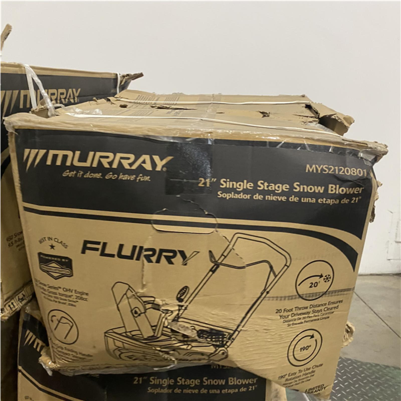 Dallas Location - As-Is Murray 21 in. 208cc Auger-Propelled Single-Stage Gas Snow Blower(Lot Of 4)