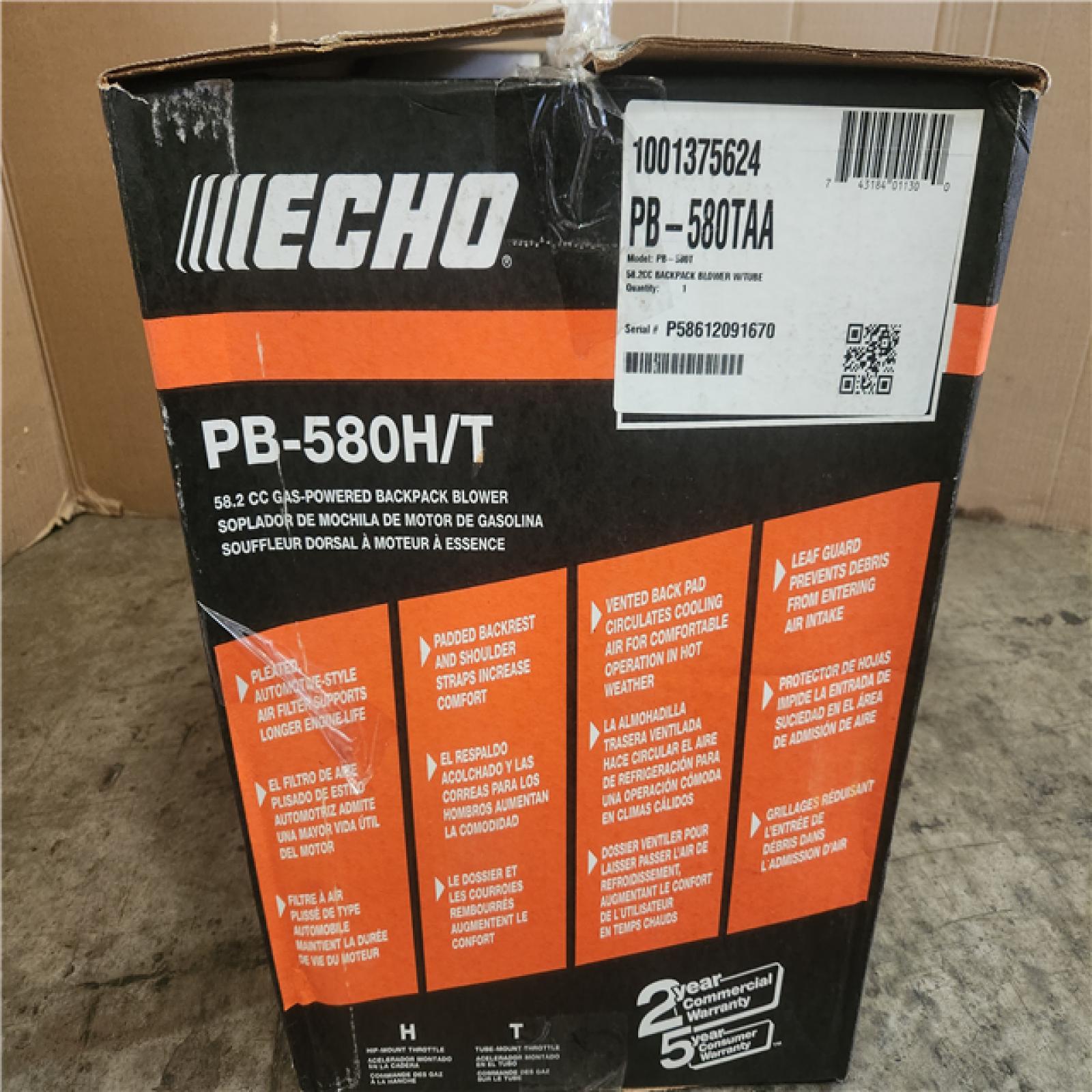 Phoenix NEW ECHO 216 MPH 517 CFM 58.2cc Gas 2-Stroke Backpack Leaf Blower with Tube Throttle