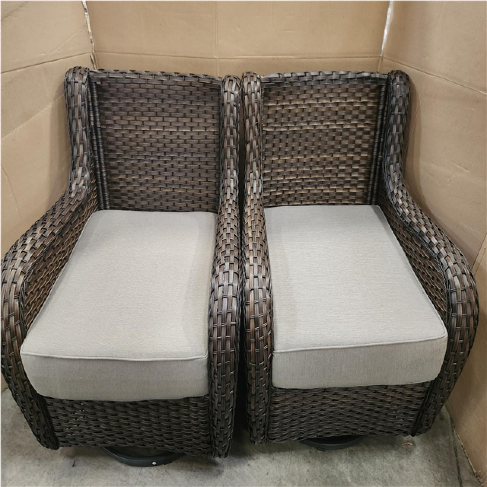 Phoenix LIKE NEW 3-Seat Wicker Sofa with Swivel Arm Chair and Coffee Table (Missing Cushions)