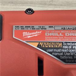 AS-IS Milwaukee 2505-22 M12 FUEL Lithium-Ion 3/8 in. Cordless Installation Drill Driver Kit (2 Ah)