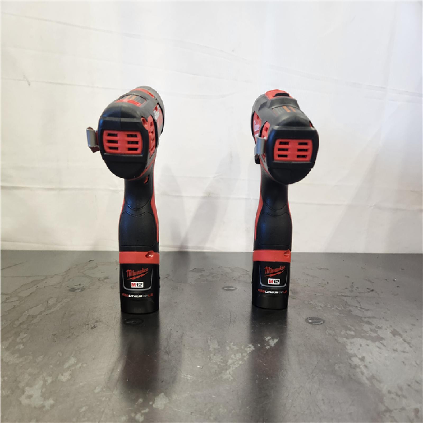 AS-IS- Milwaukee 12V Lithium-Ion Cordless Drill Driver/Impact Driver Combo Kit