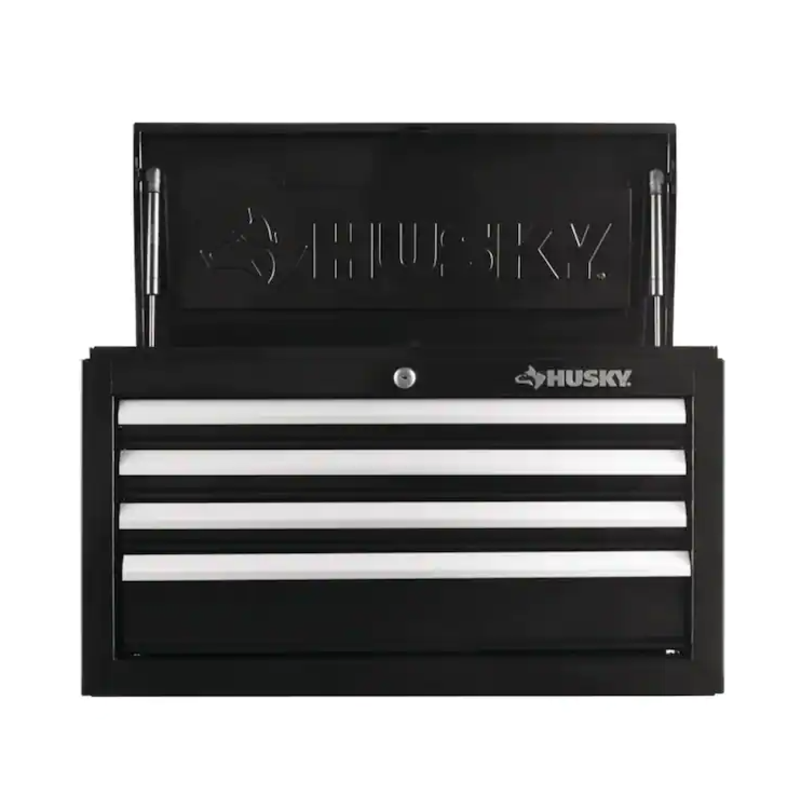 DALLAS LOCATION- HUSKY 26 in. W x 12 in. D Standard Duty 4-Drawer Top Tool Chest in Gloss Black