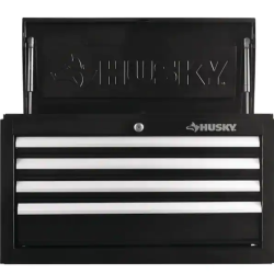 DALLAS LOCATION- HUSKY 26 in. W x 12 in. D Standard Duty 4-Drawer Top Tool Chest in Gloss Black