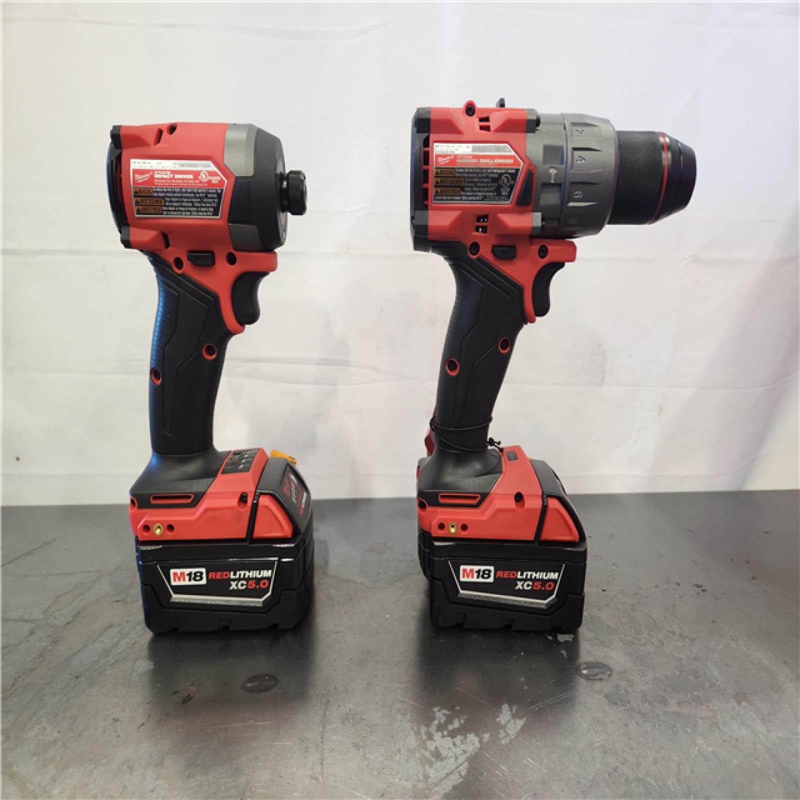 AS-IS- Milwaukee FUEL 18V Lithium-Ion Brushless Cordless Hammer Drill and Impact Driver Combo Kit (2-Tool) with 2 Batteries