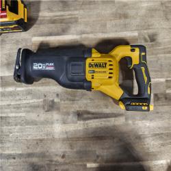 HOUSTON LOCATION - AS-IS DEWALT 20V MAX Lithium Ion Cordless Brushless Reciprocating Saw with FLEXVOLT ADVANTAGE W/ BATTERY & CHARGER